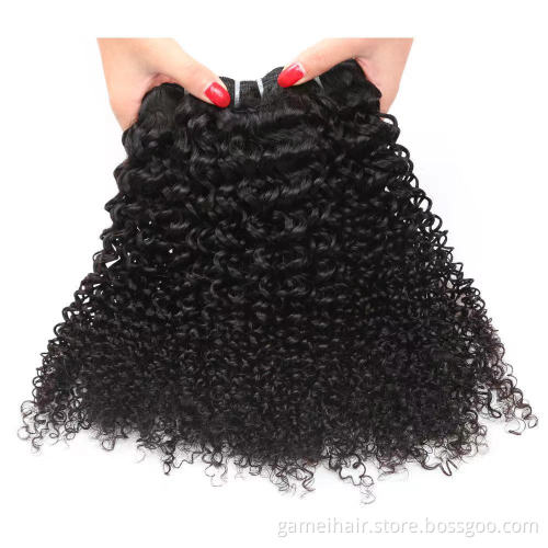 100% human virgin 30 inch weave grade 12a with lace frontal closure 3 kinky curly original Peruvian human hair bundles